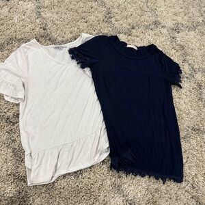 Shirt bundle navy and cream tunics size small